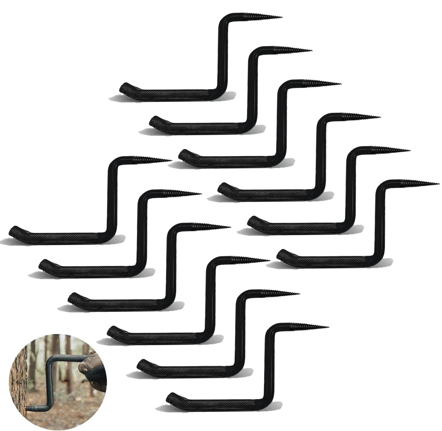 12 Pack Screw in Tree Steps for Hunting 5 Inch Tree Steps for Climbing, Tree Cli