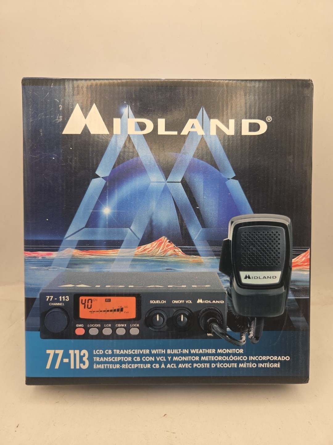 *VINTAGE/NEW* MIDLAND 77-113 40 Ch LCD Mobile CB w/10 Channel Weather Monitor