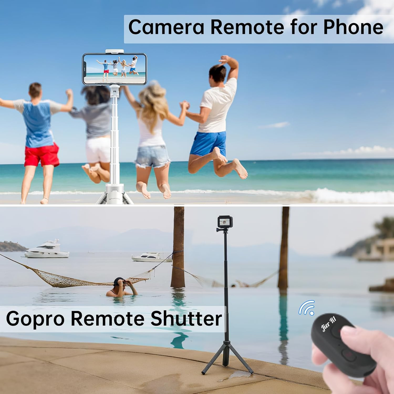 Bluetooth Camera Remote Control for iPhone, GoPro Camera Shutter Remote with Typ