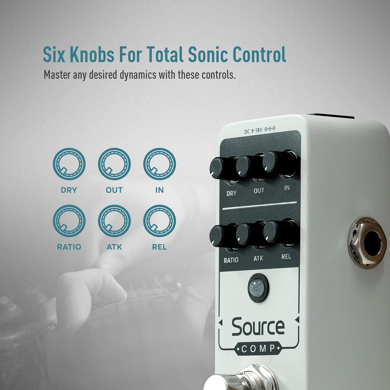 Sonicake Compressor Guitar Effects Pedal 100%-Analog Buffered-Bypass Source