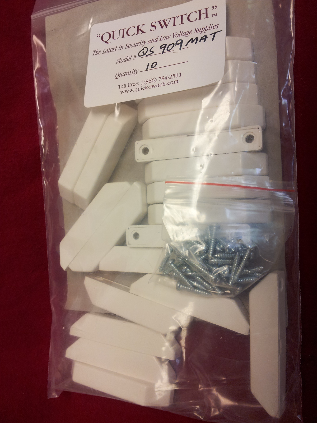 10 Long White Home Alarm Magnetic Reed Switch Contacts Closed Loop With Magnet