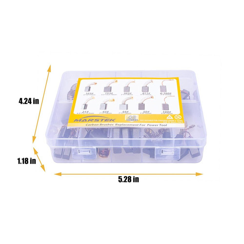 40 Pcs Electric Motor Carbon Brushes Set, 10 Assorted Sizes Brushes...