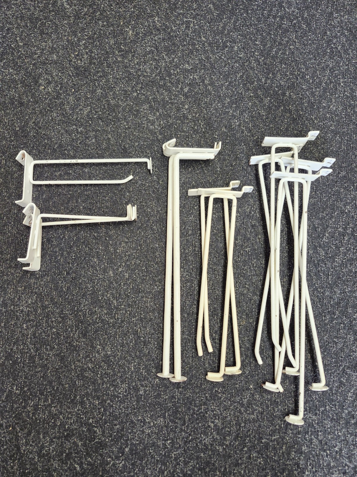 Lot Of 11 Slat wall Round Hanger Hooks Steel Various Sizes