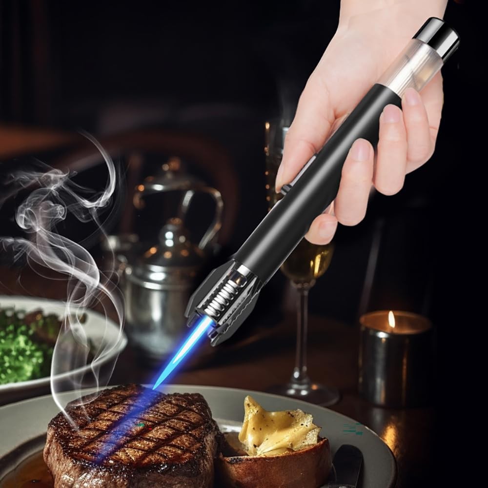Blazarar Lighter, Bright Fire Butane Torch Lighters with Black