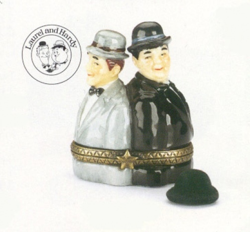 Laurel and Hardy  PHB Porcelain Hinged Box by Midwest of Cannon Falls