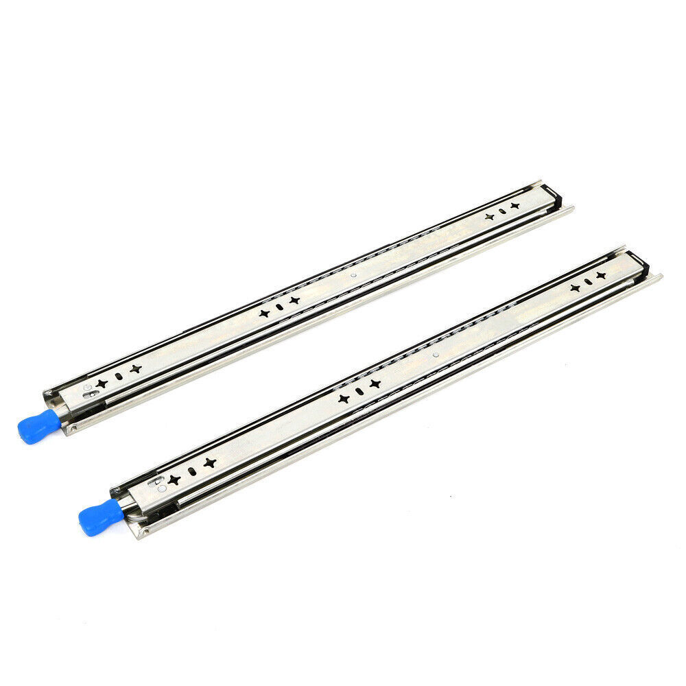 1 Pair Professional Silver Heavy Drawer Slides With Lock 32 Inch Full Extension