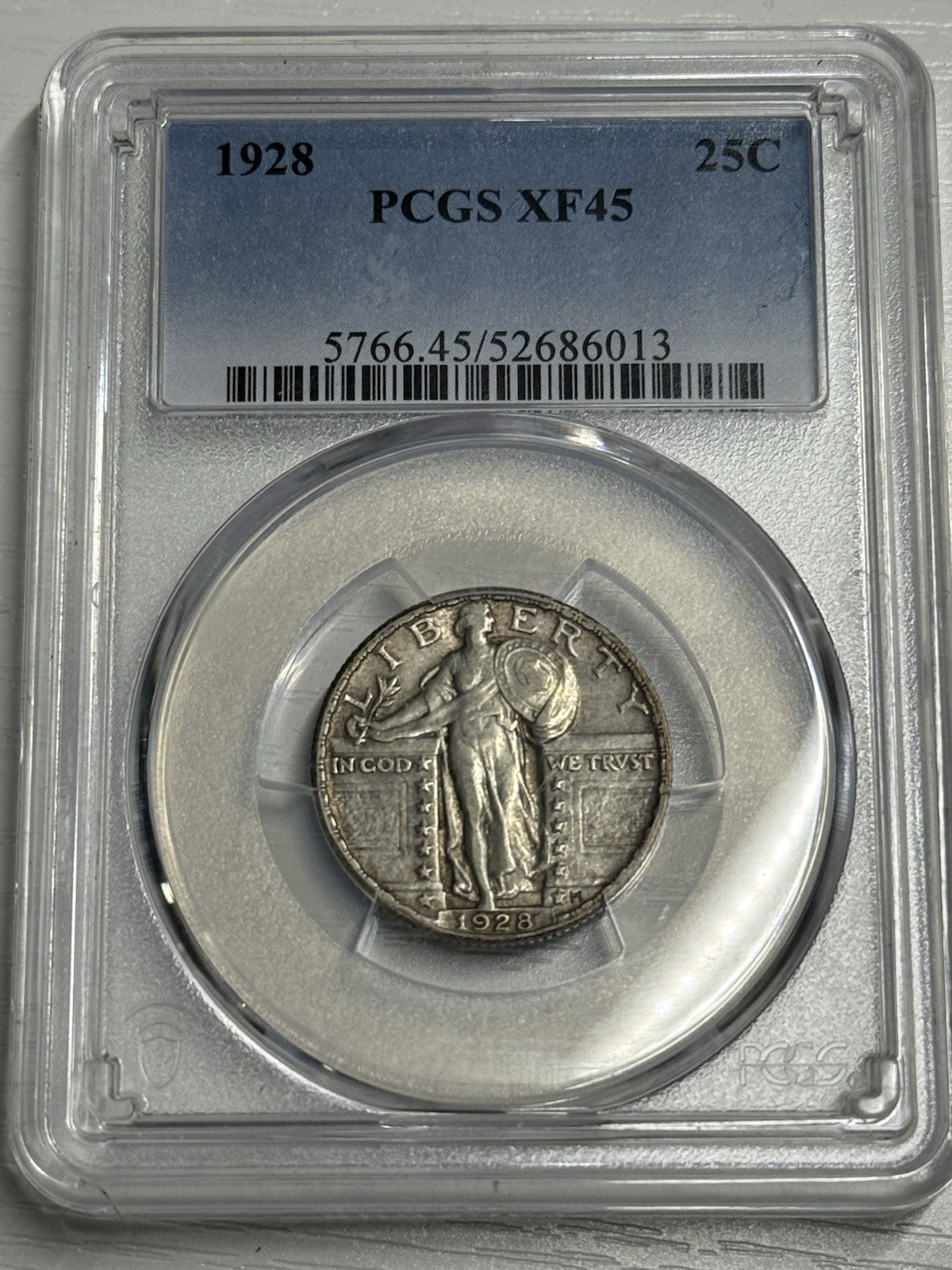 1928 STANDING LIBERTY PCGS XF45