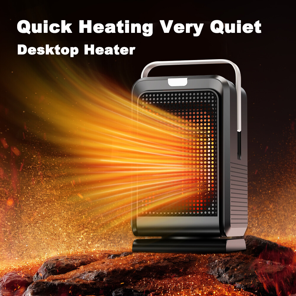 1000W Portable Electric Space Heater - 90° Wide Oscillation Safe Fast Heating