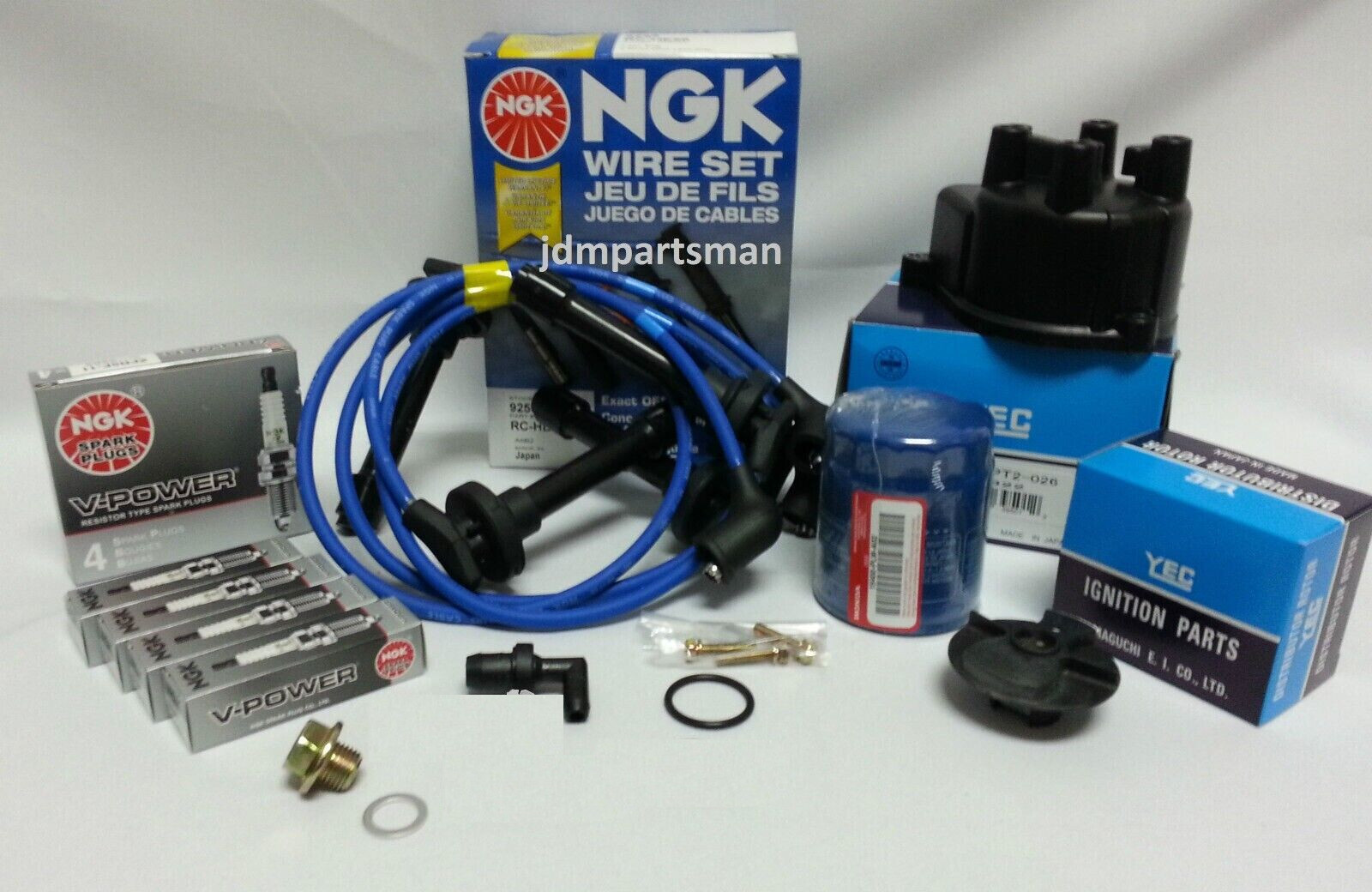 Cap-Rotor-NGK Wires-Spark Plug-PCV-Oill Filter Kit 1999-2001 FOR Honda CRV