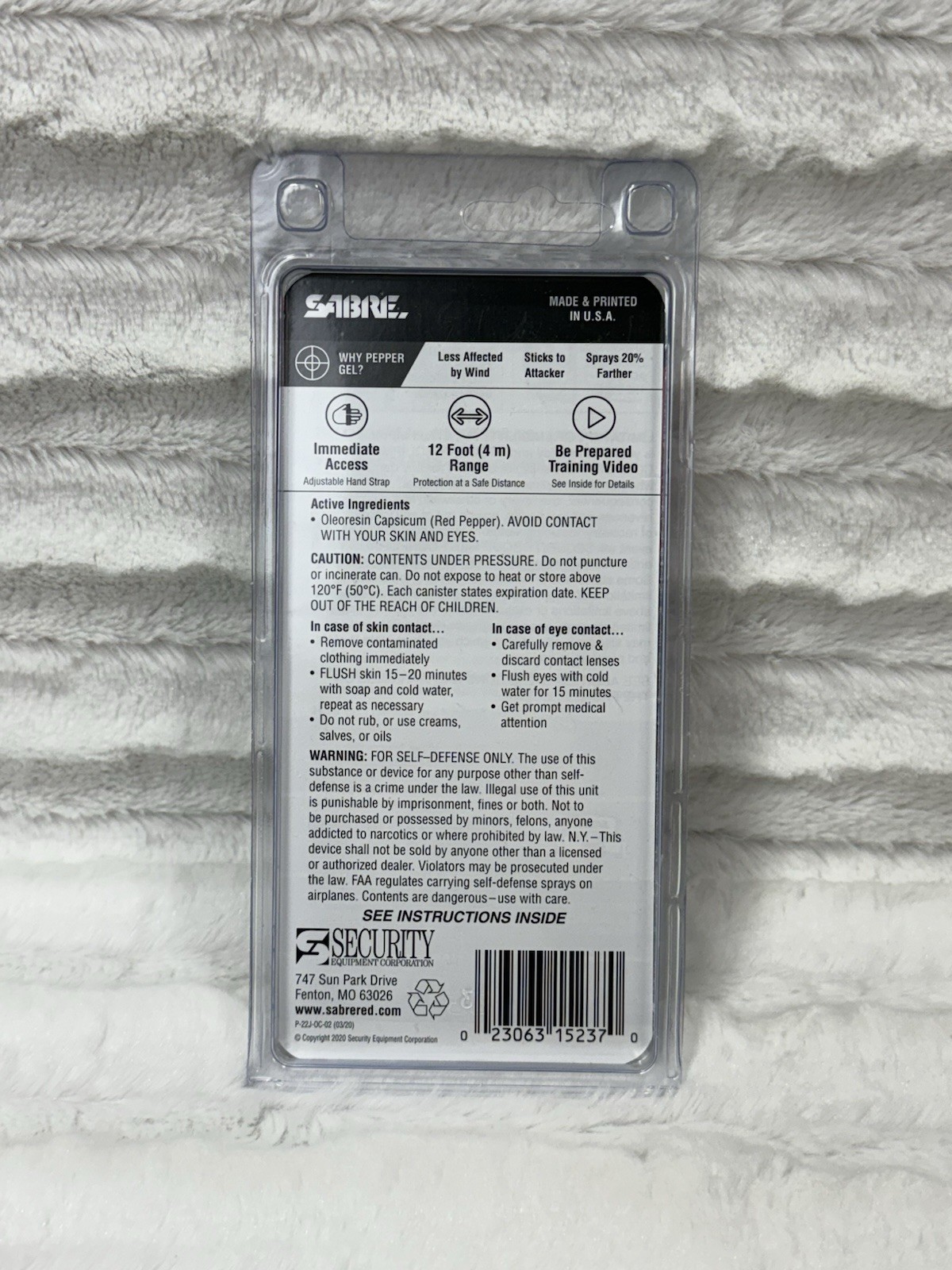 Sabre Runner Pepper Gel Black Adjustable Hand Strap NEW