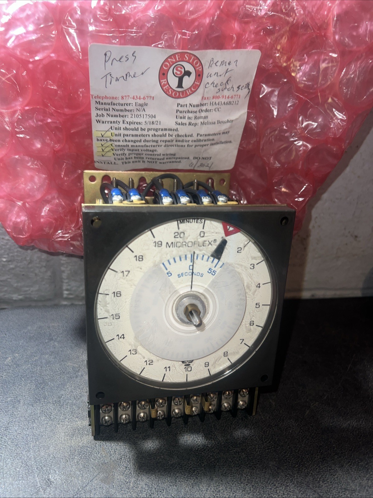 Eagle Signal HA43A6B212 Microflex Timer 0-20min 120v-ac