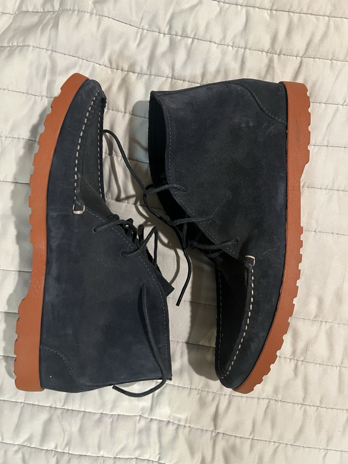 Quoddy Men’s Kennebec Chukka, Navy Suede, Vibram Sole, Size 11