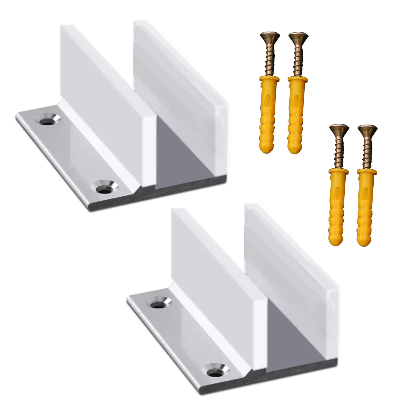 2PCS Door Clip Positioner 10-12mm Glass Sliding Door Swing Stop Limiter Aluminum