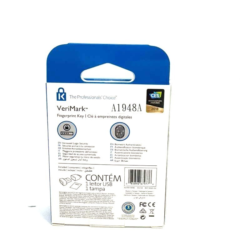 Kensington VeriMark Gen1 USB-A Fingerprint Key Reader - Windows Hello
