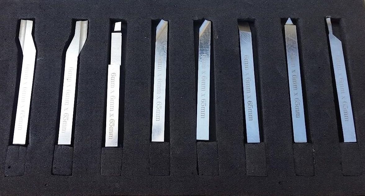 HSS LATHE FORM TOOL SET SQ SHANK 1/4" X 1/4" X 2.5" HARD M2 GRADE 6MM