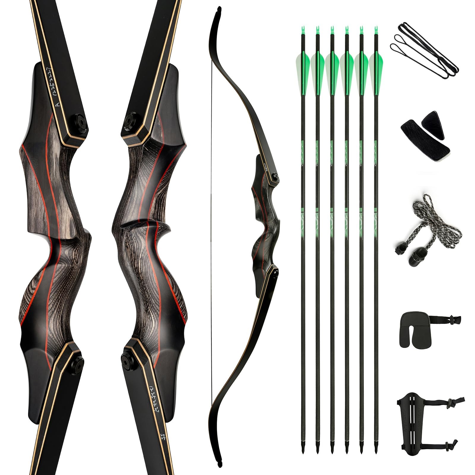 Deerseeker Outdoor 6062 Takedown Recurve Bow And Arrow Set Hunting Longbow Kit