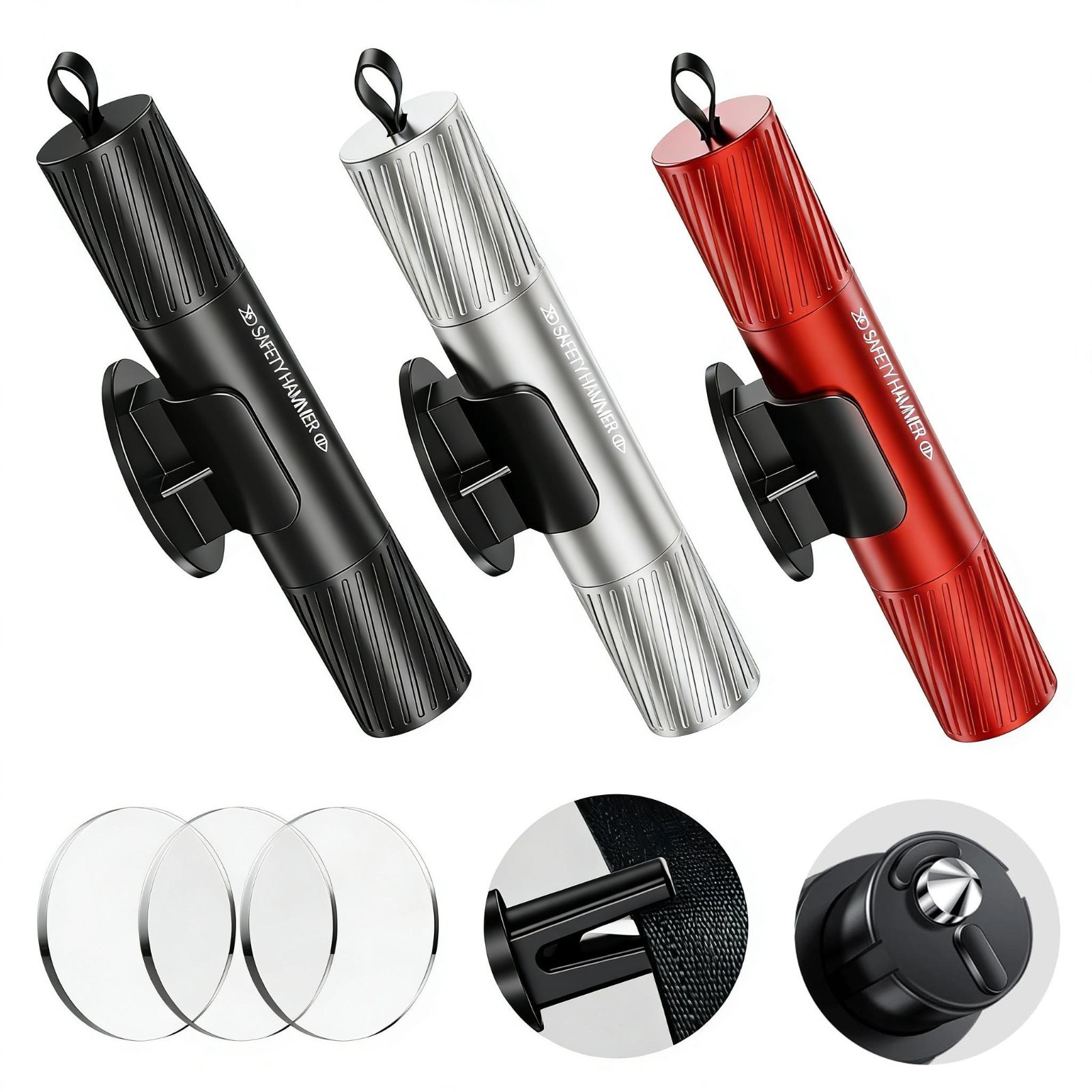 3 pack Car safety hammer seat belt cutting tool glass breaker emergency escape