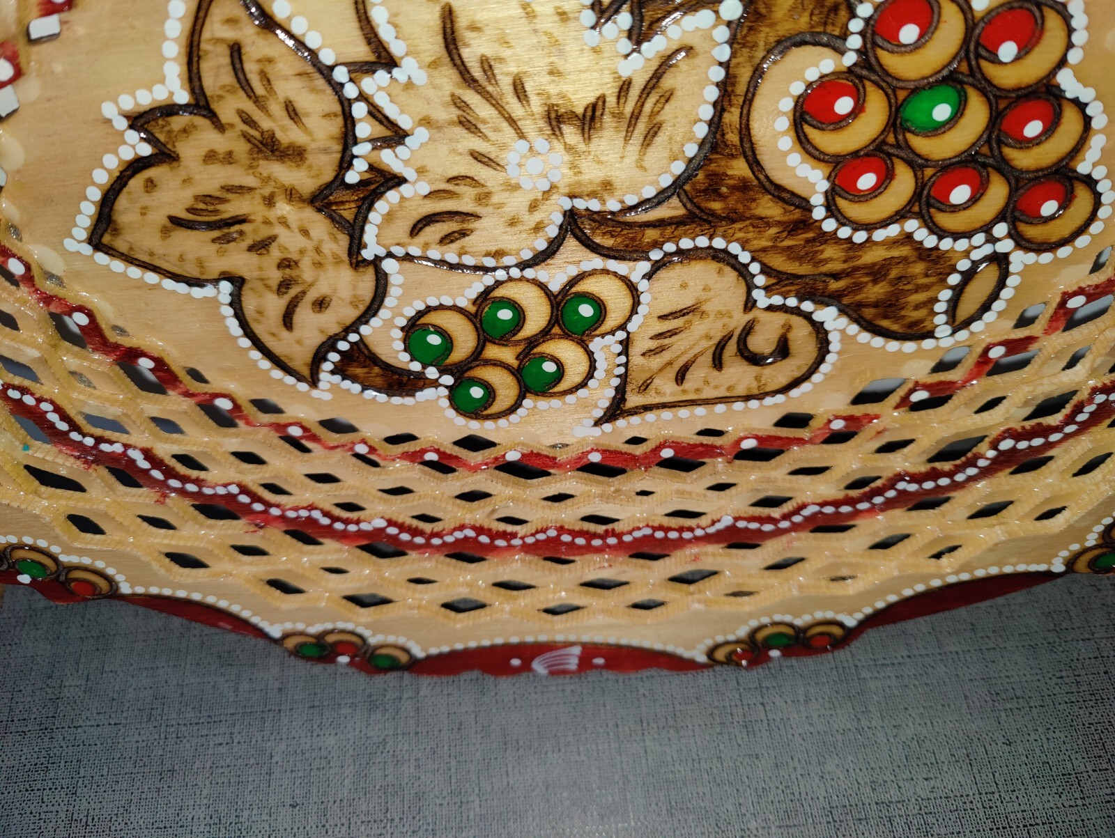 Decorative Handmade / Hand Painted Wooden Decorative Platter