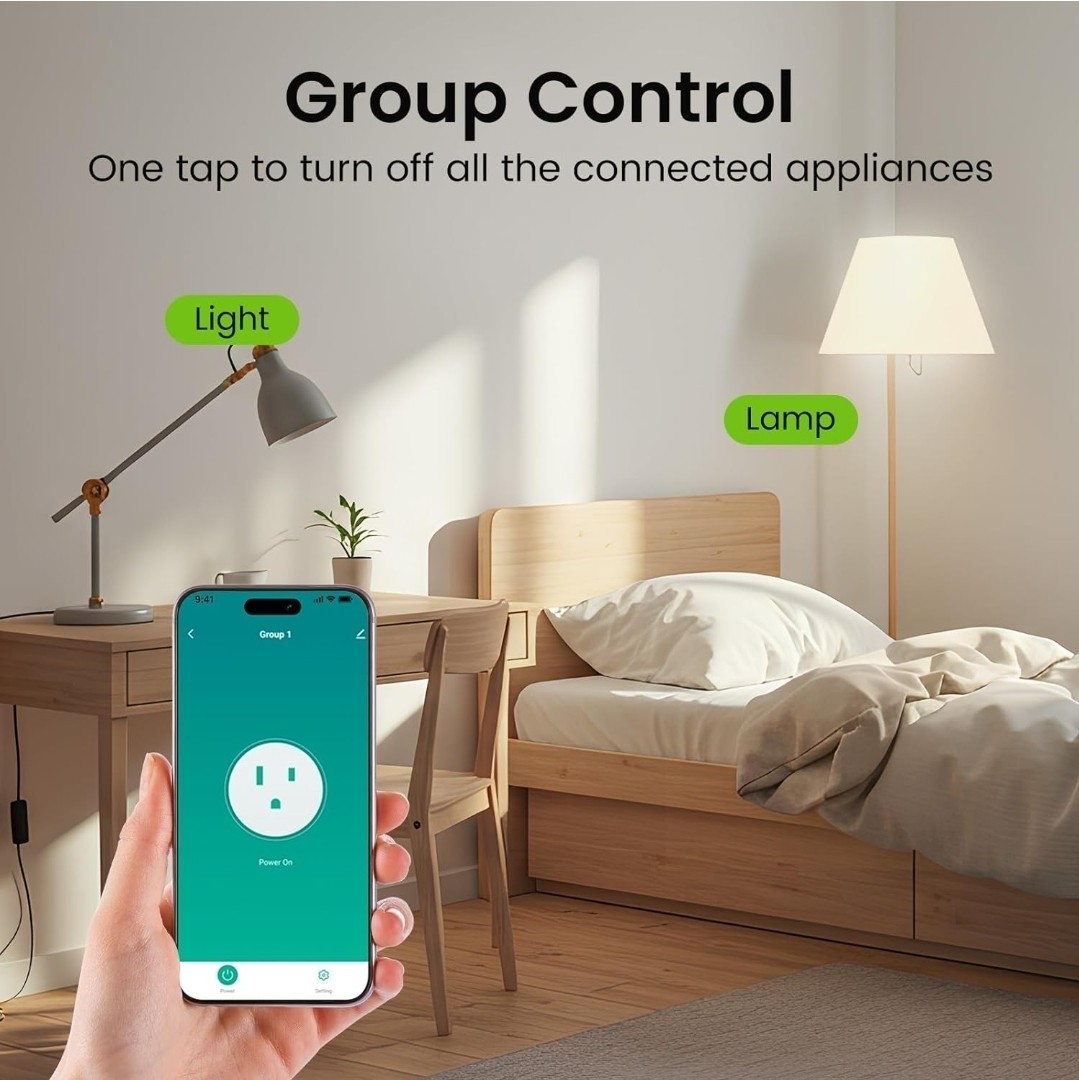 GHome Smart Mini Plug Wi-Fi Outlet Socket Alexa Google Home 4 Pack White