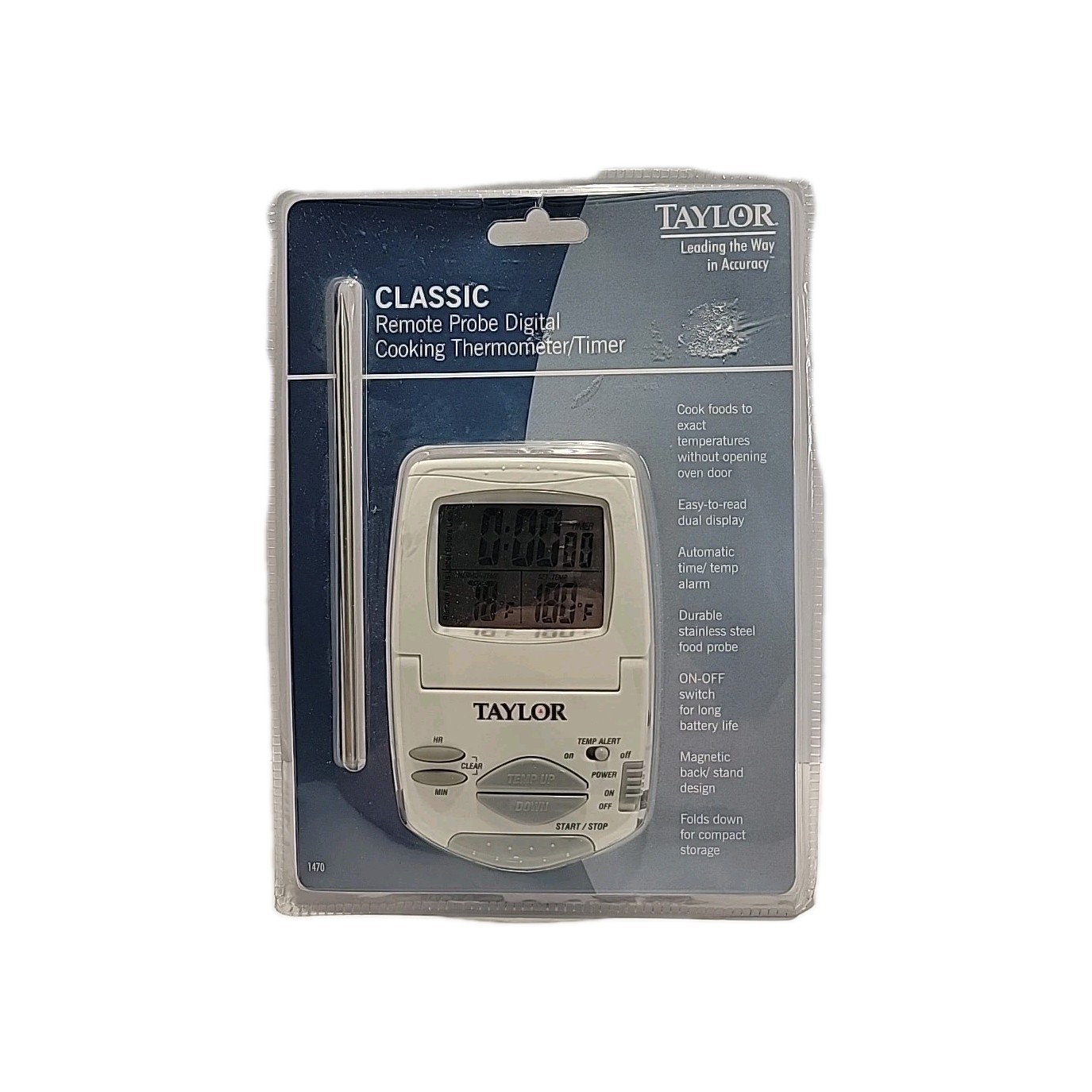 Taylor 1470 Digital Cooking Thermometer w/ Probe & Timer NEW 2004 Sealed