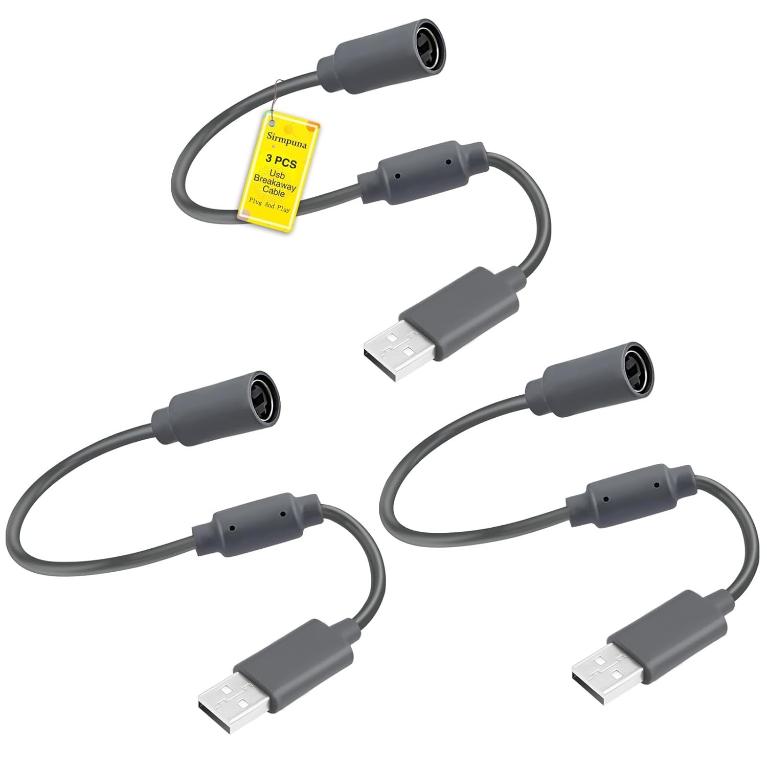 3 Pack USB Breakaway Cable Compatible with Logitech G920 G923 G27 G29 Driving Fo