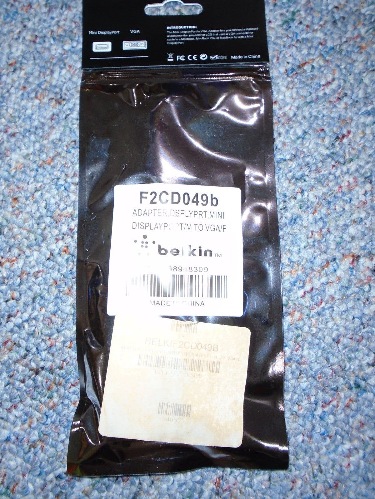 Belkin Adapter Dsplyprt mini Displayport/M to VGA/F F2CD049b