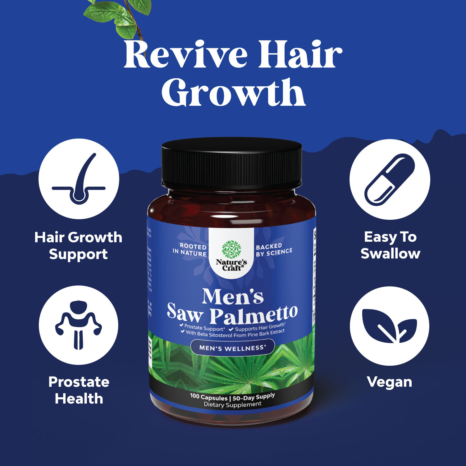 Natures Craft Saw Palmetto for Men with Beta Sitosterol - Prostate Health