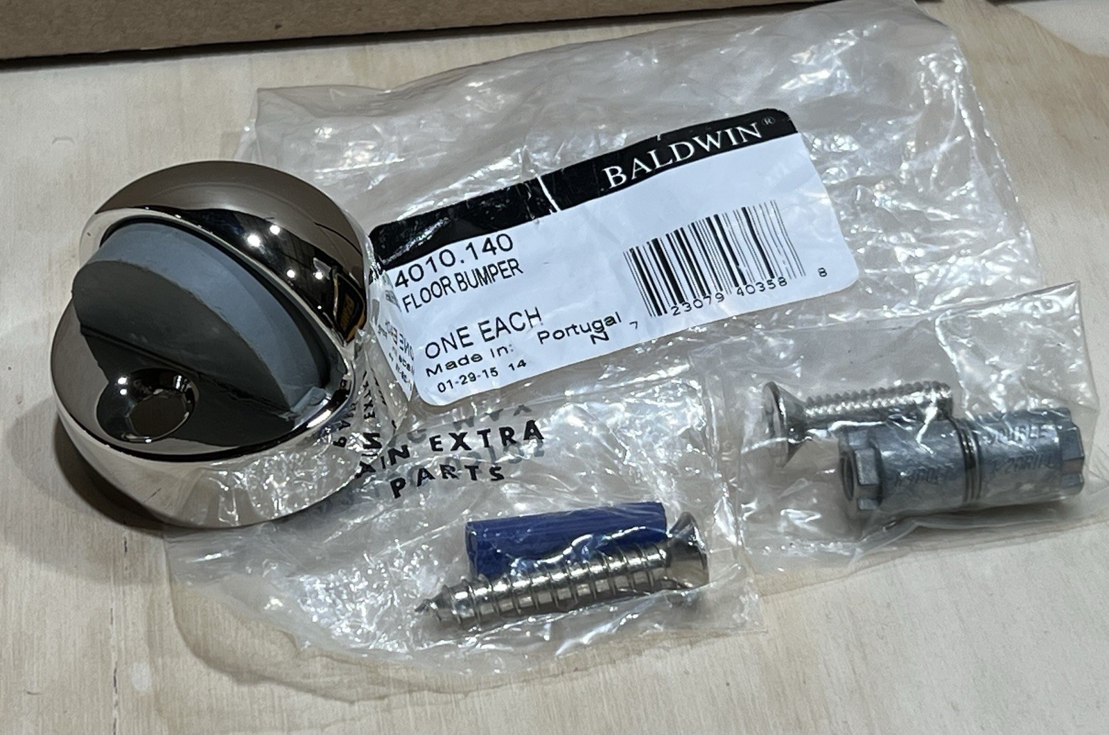 Baldwin 4010-140 Solid Brass 1.375'' Door Stop Polished Nickel Finish NOS