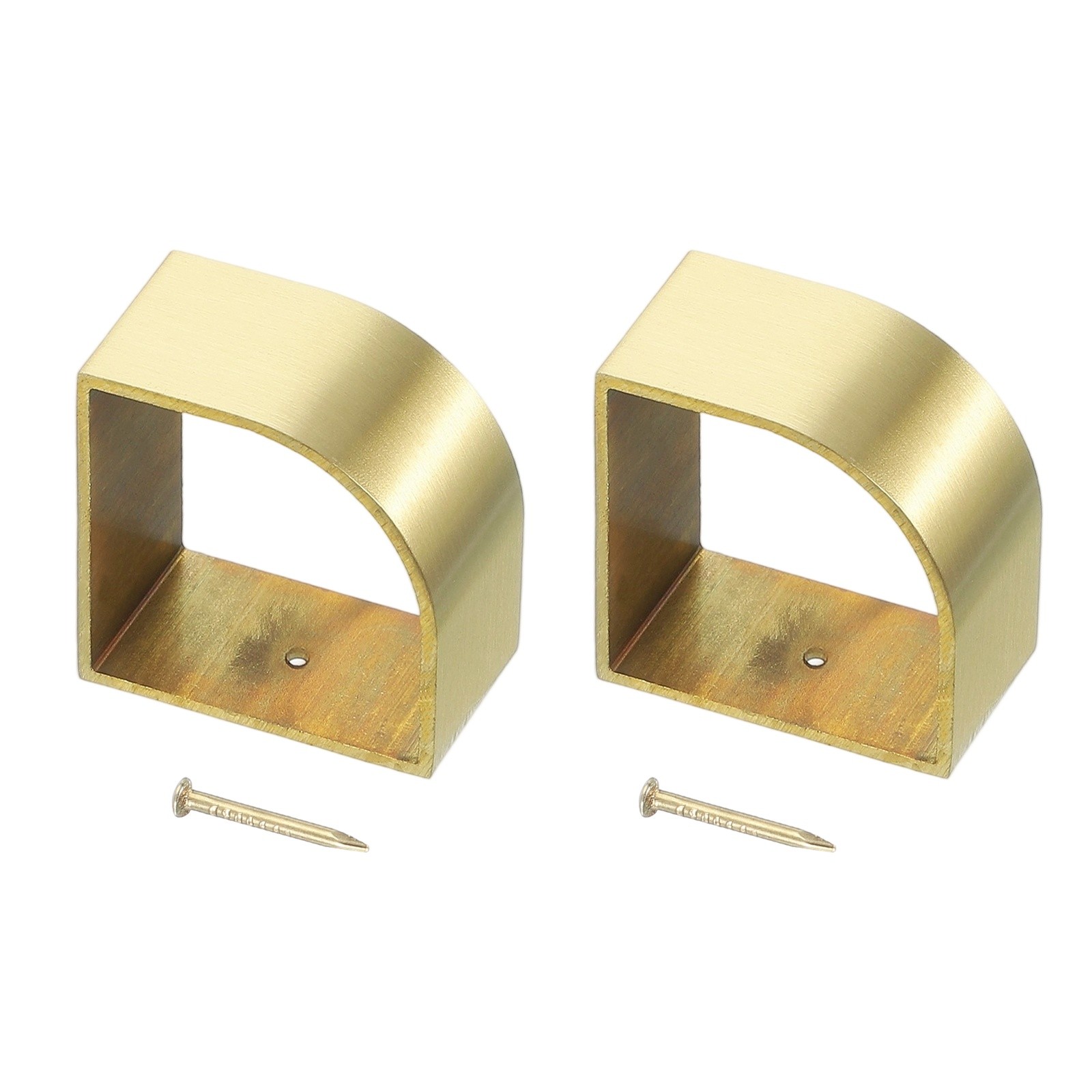2 Pcs Brass Furniture Foot Cover, 1.26 x 1.38 x 0.79 Inch U-shaped Furniture Cap