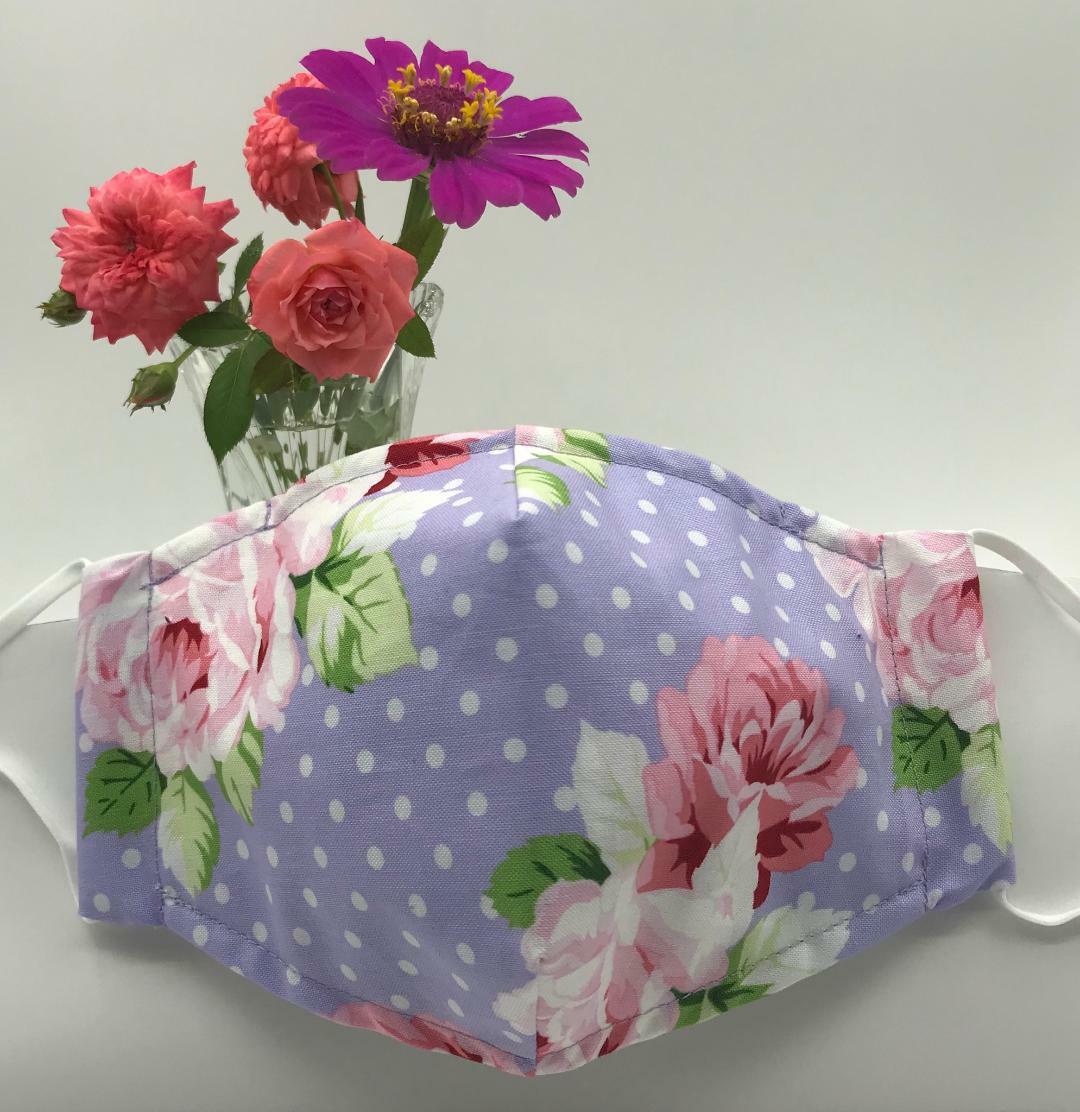 NEW Flower Pattern Adult Cloth Face Mask Filter Pocket Nose Wire 100% Cotton P8L