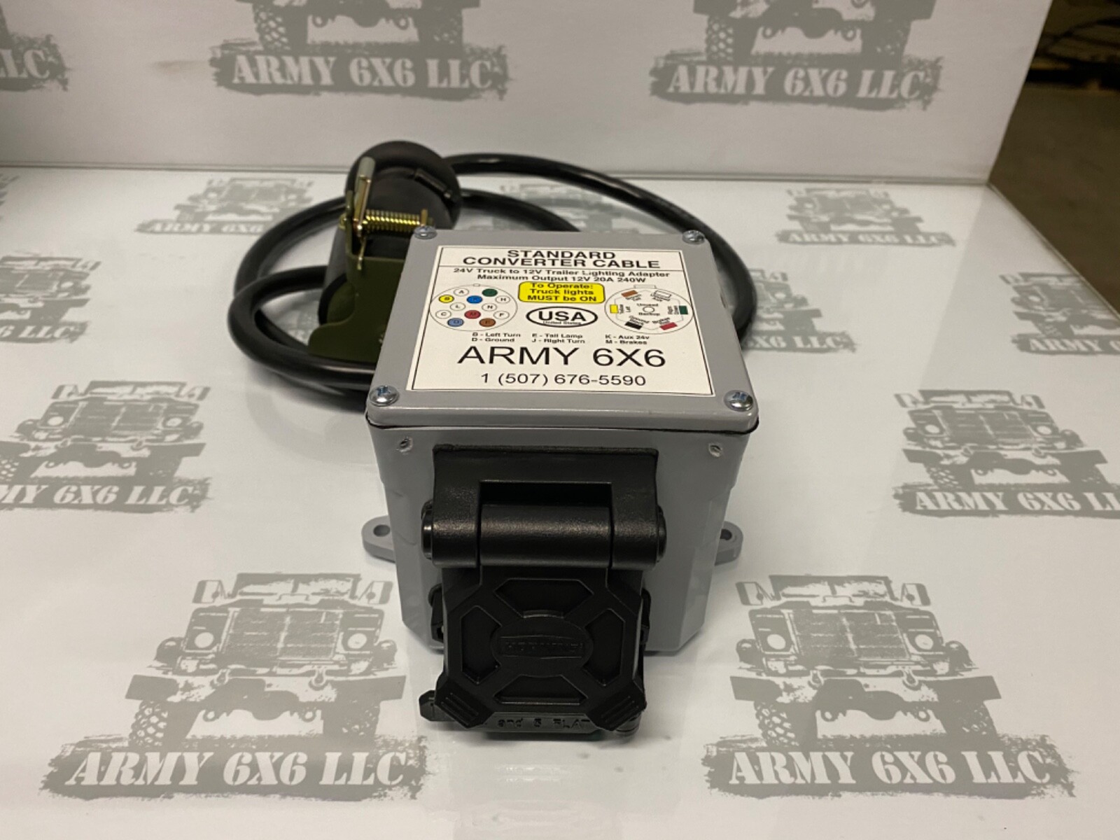 24V to 12V military truck light convertor 7 way RV 4 way flat M923a2 M939 M809