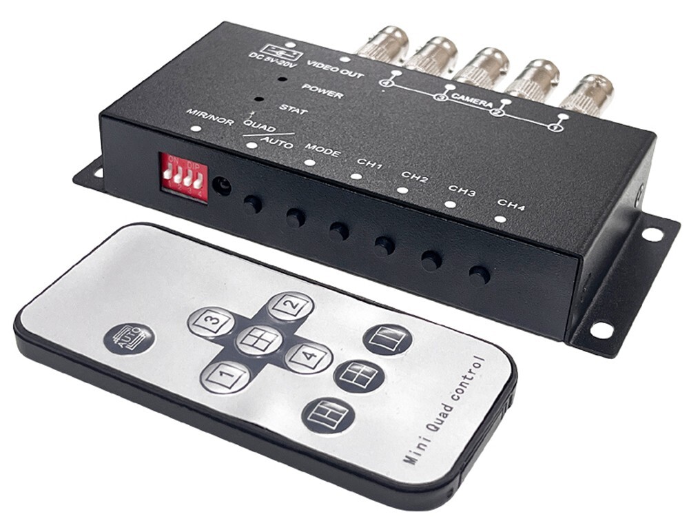 Quad Channel BNC Video Processor With IR Remote