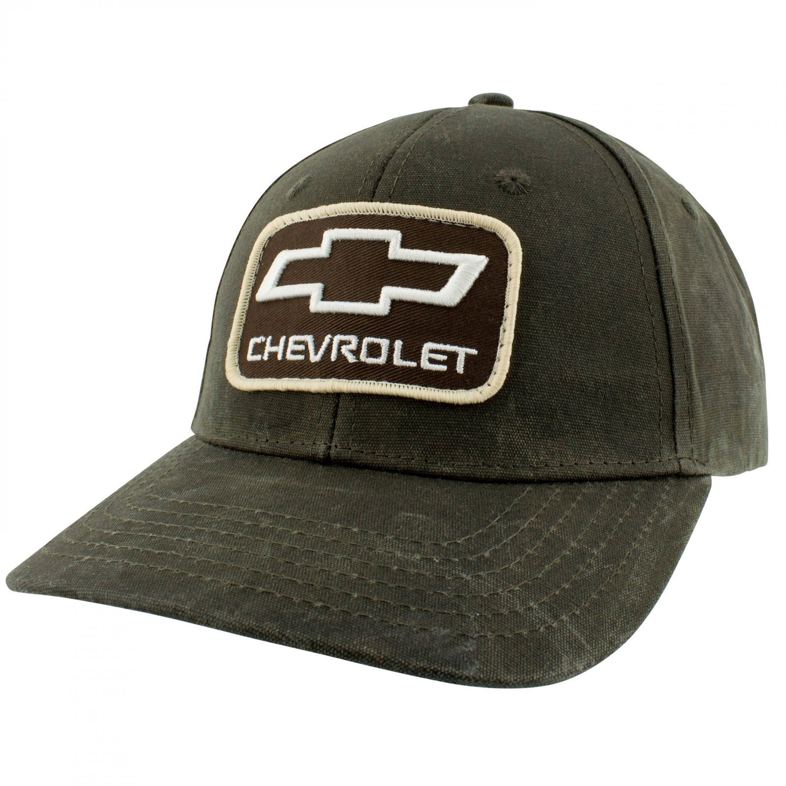 Chevrolet 3D Embroidered Patch Low Profile Waxed Cotton Hat Green