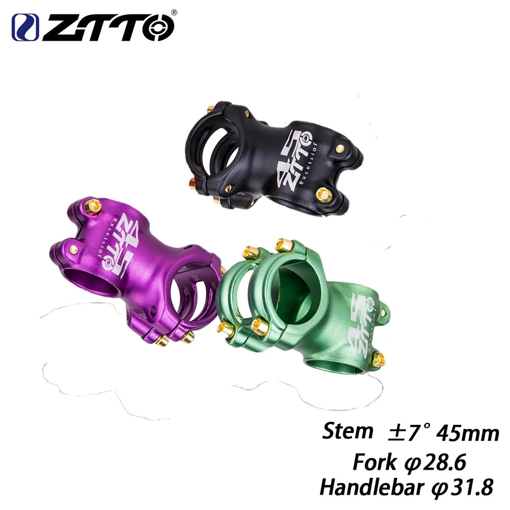 45mm CNC MTB Road Bike Stem 7° Rise 31.8mm Lightweight Colorful Handlebar Stem