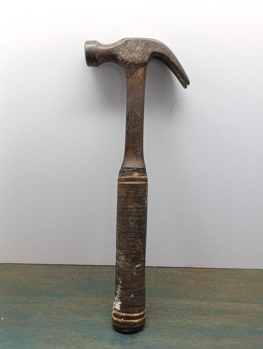 Vintage Estwing 16 oz. Claw Hammer, Stacked Leather Handle - Weathered