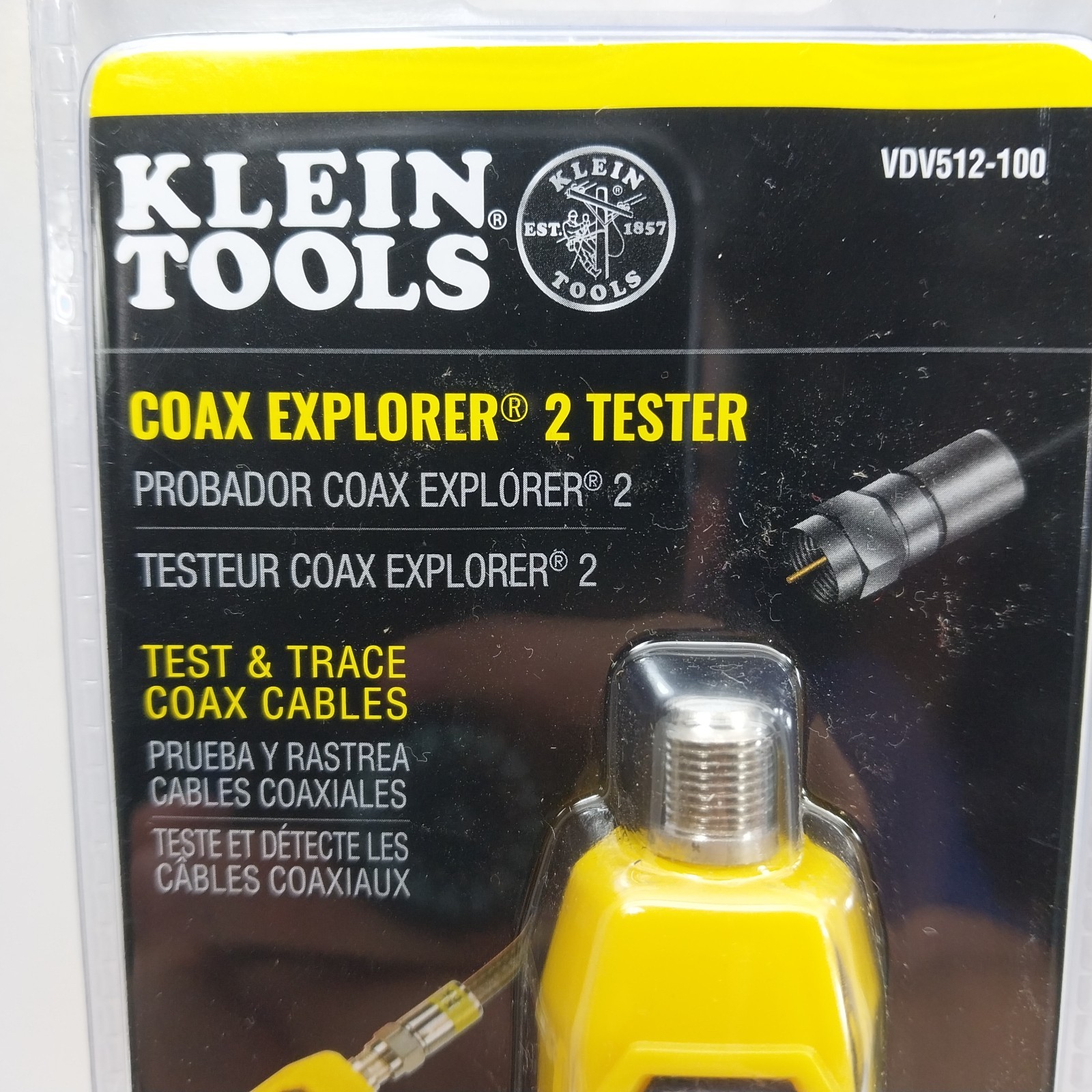 2x KLEIN TOOLS VDV512-100 Cable Tester, Coax Explorer® 2 Tester with Batteries