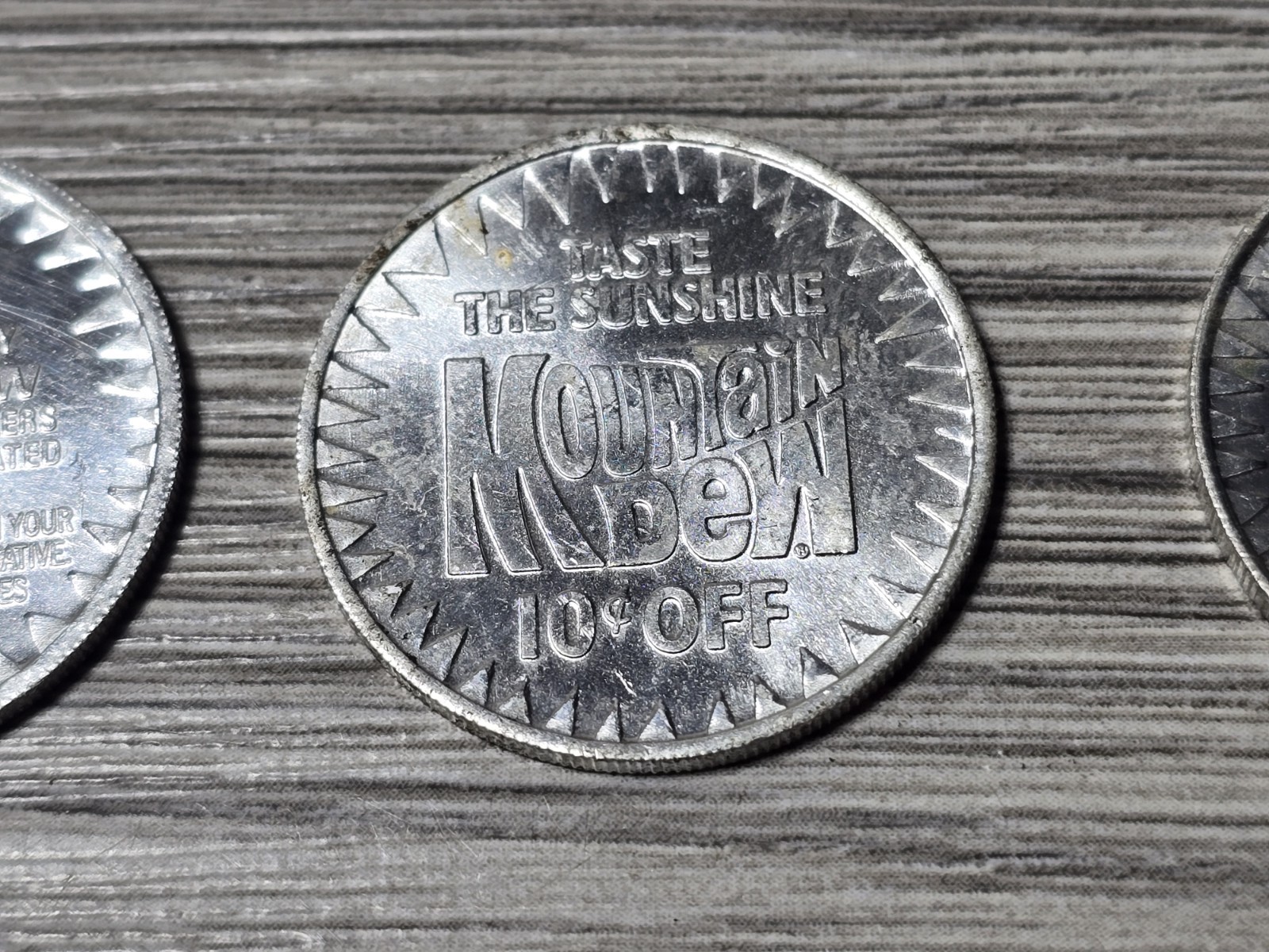 1980 Mountain Dew Soda Taste The Sunshine 10 Cent Token Aluminum Coin
