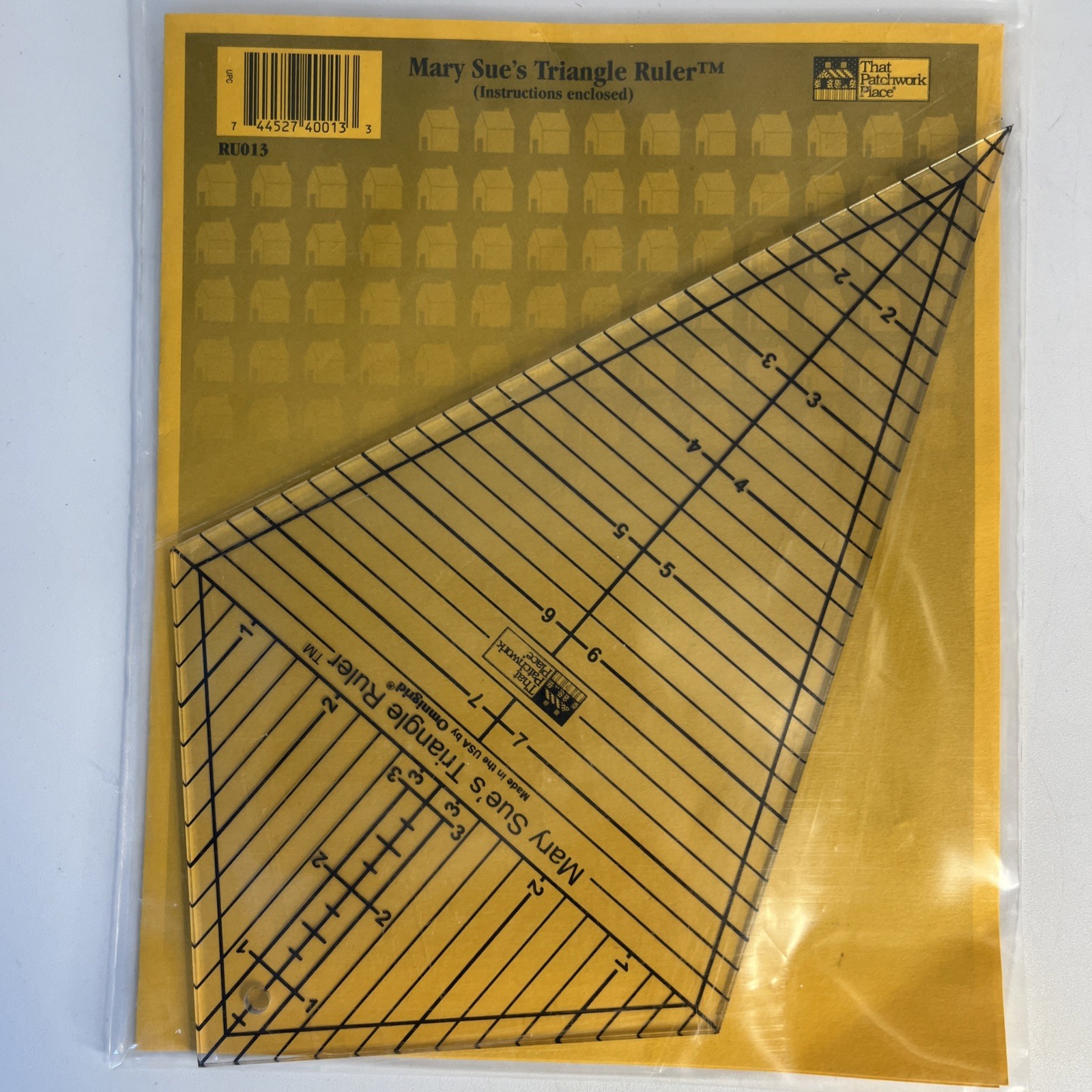 Mary Sue's Triangle Ruler Quilting Ruler Template & Instructions