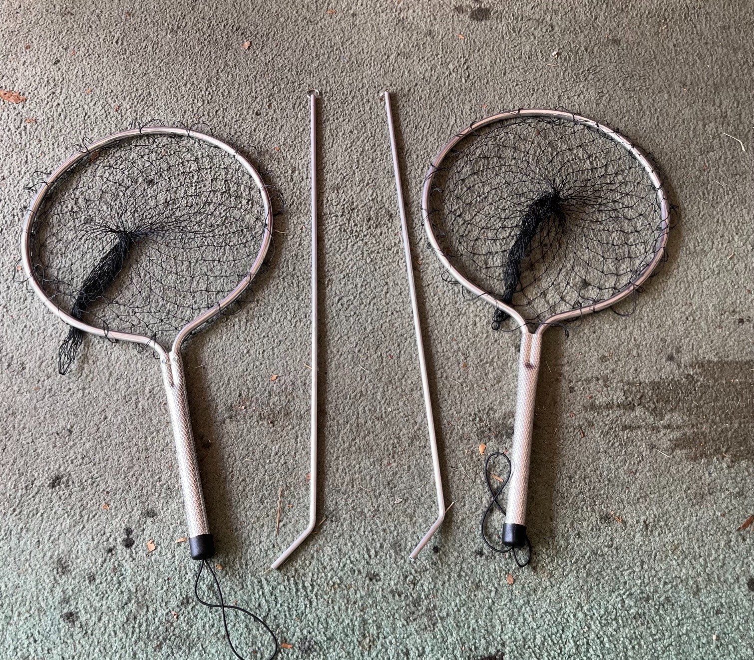 2 Aluminum Lobster Nets with Lanyard – 2 Aluminum Tickle Sticks