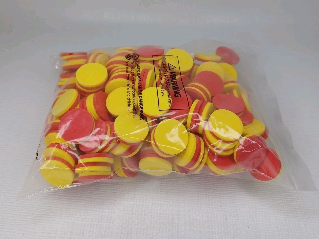 Foam 1" Two Color Counters Red & Yellow Counting Manipulatives Markers