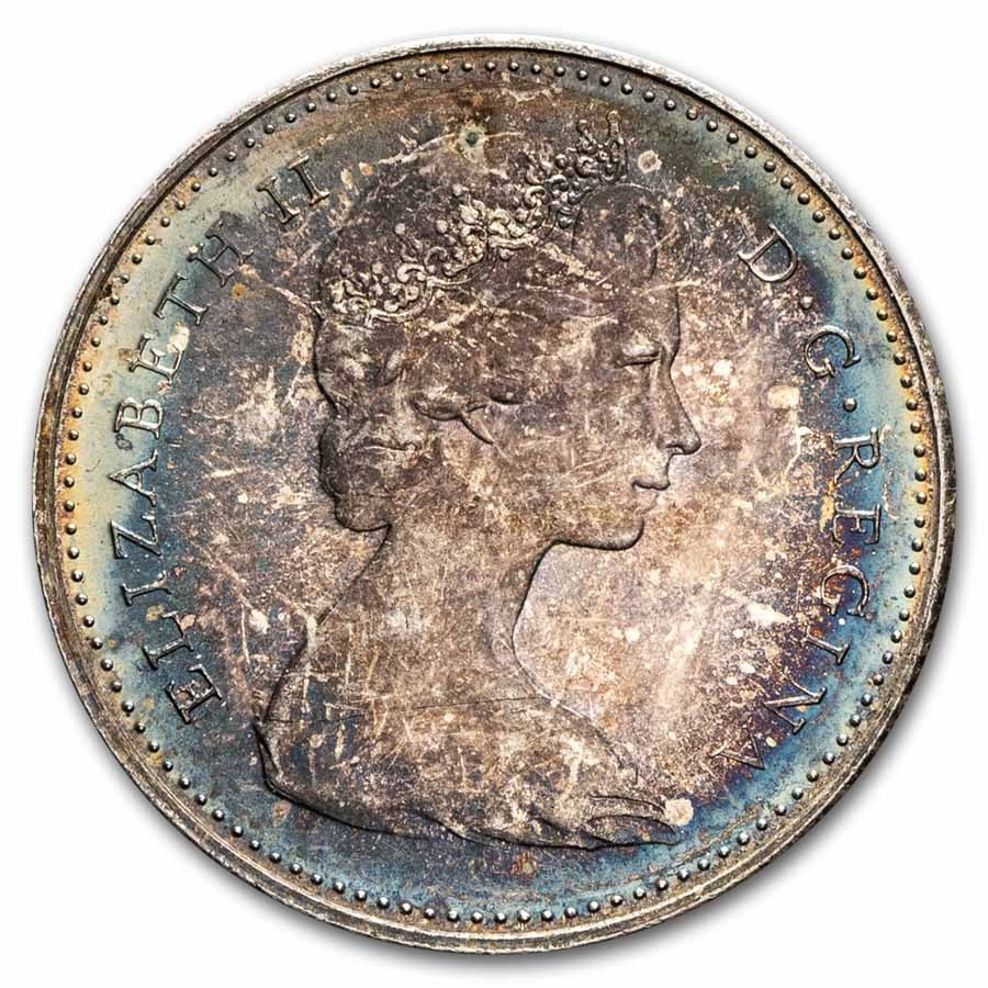 1967 Canada Silver 10 Cents Mackerel BU/Prooflike (Toned)