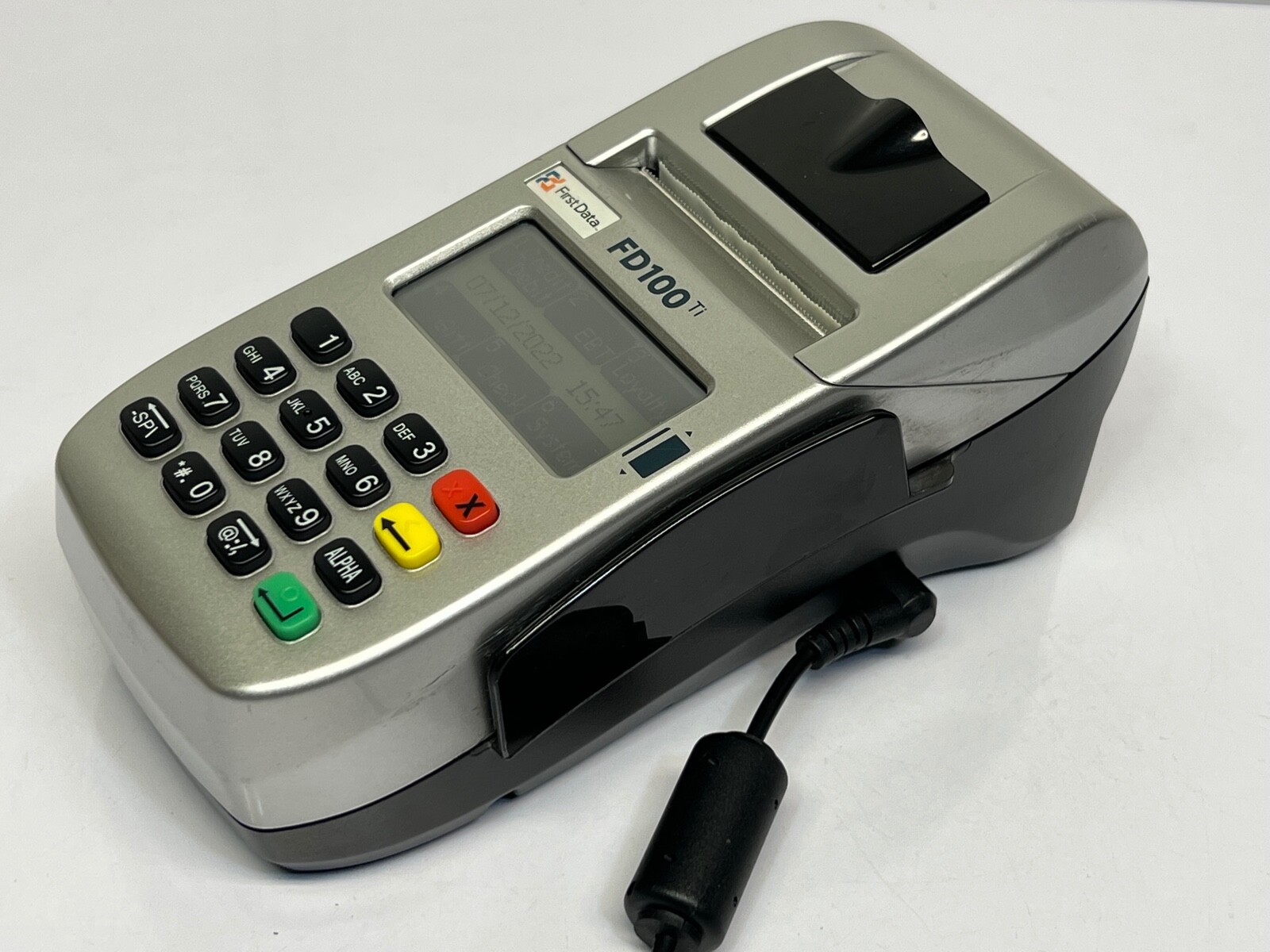 First Data FD100ti Silver Credit Card Terminal - Power cord
