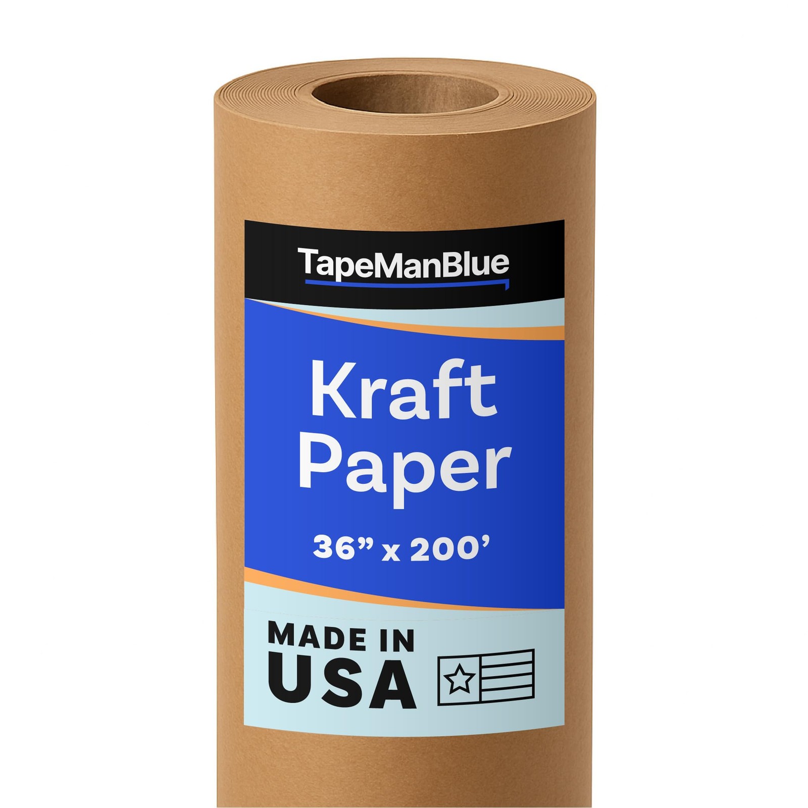 Kraft Paper Roll, 36" x 2400" (200'), Made in USA, 30 lb. Roll of Brown Paper fo