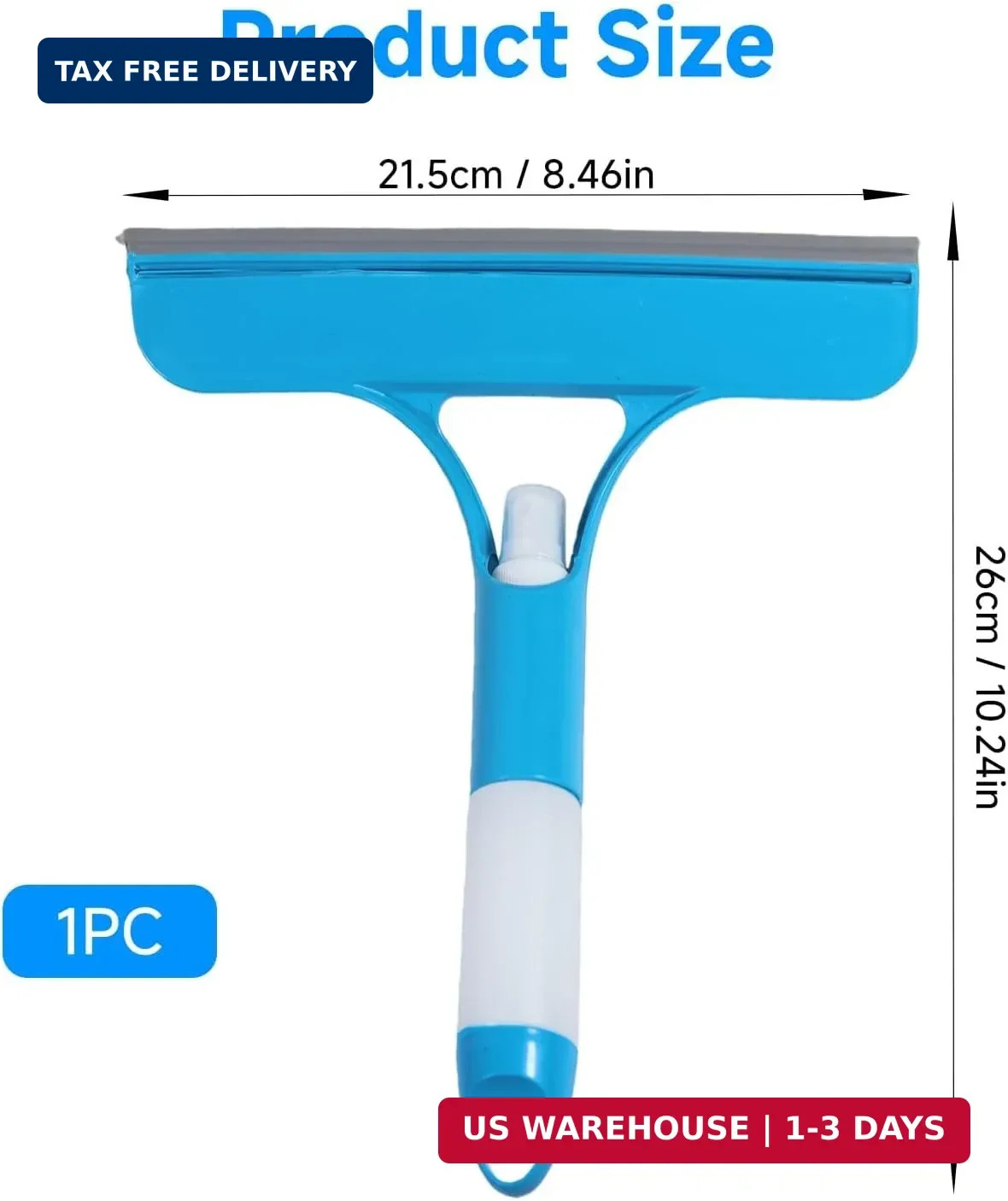 3 in 1 Window Cleaning Scraper with Sprayer, All-Purpose Squeegee for Shower Gla