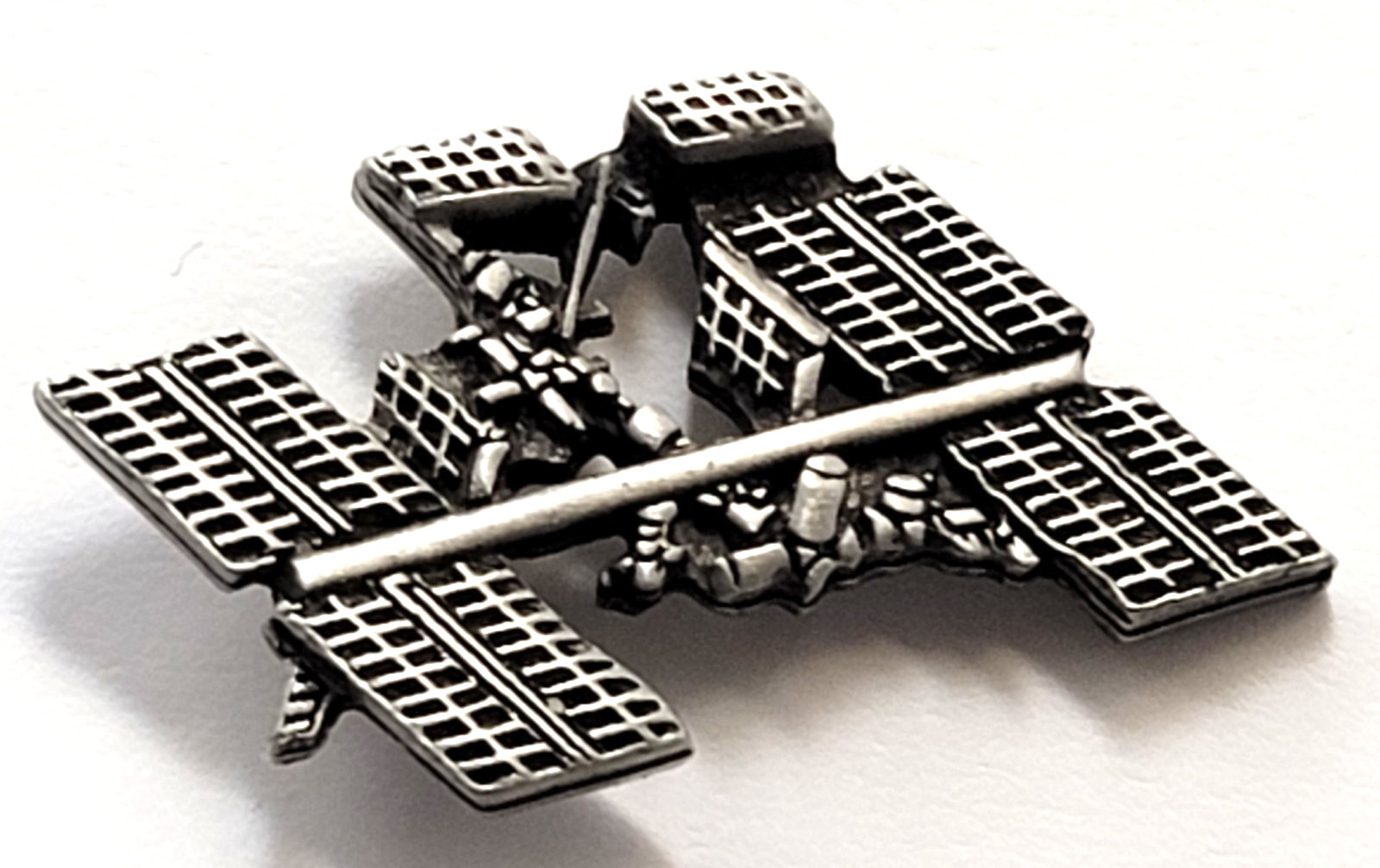 International Space Station ISS Pewter Silver Tone Pin  NASA Astronaut Aerospace