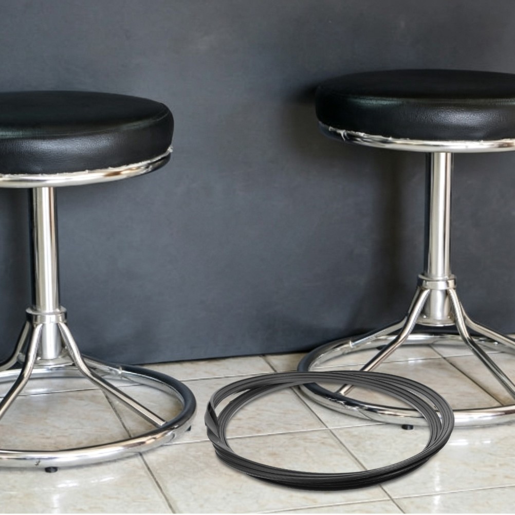 2pcs Bar Stool Base Protector Ring, Non-Slip Black Chassis Pad, 38.5cm/15"