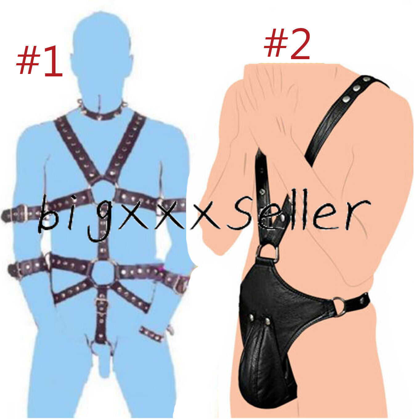 Mens PU Full Body Chest Harness Lingerie Clubwear Costume Cosplay Belts