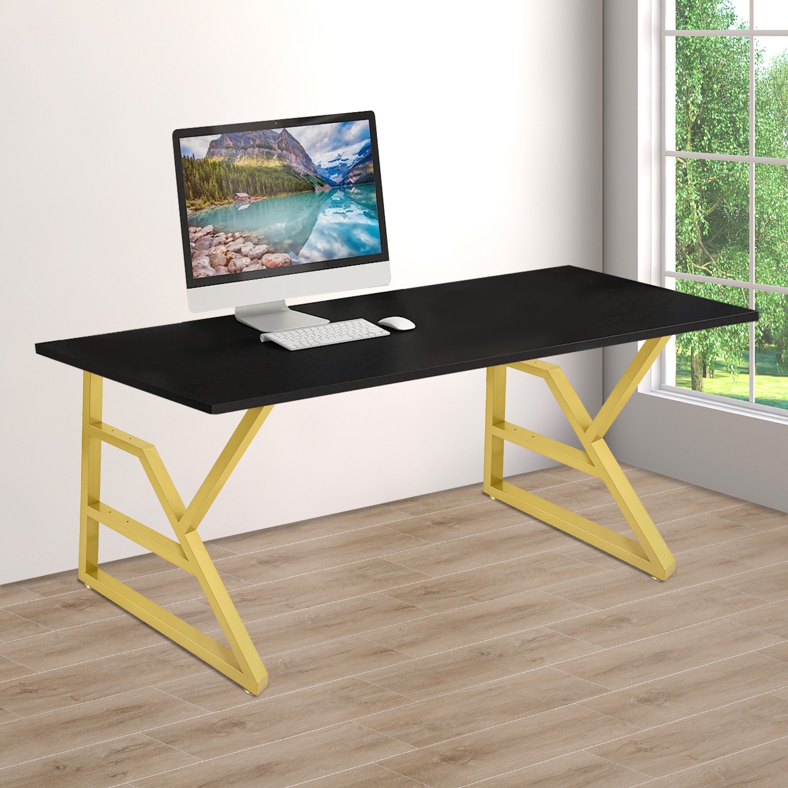 2Pcs 3-Tier Metal Table Legs, 28-Inch Metal Desk Legs K-Shaped Table Legs New.