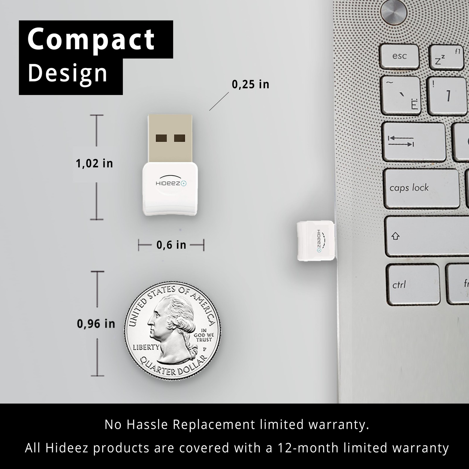 USB Bluetooth Adapter for PC macOS Linux ChromeOS Low Energy White