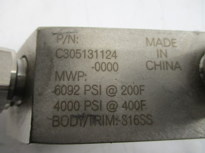 ROSEMOUNT C305131124-0000 4000/6092PSI NSNP